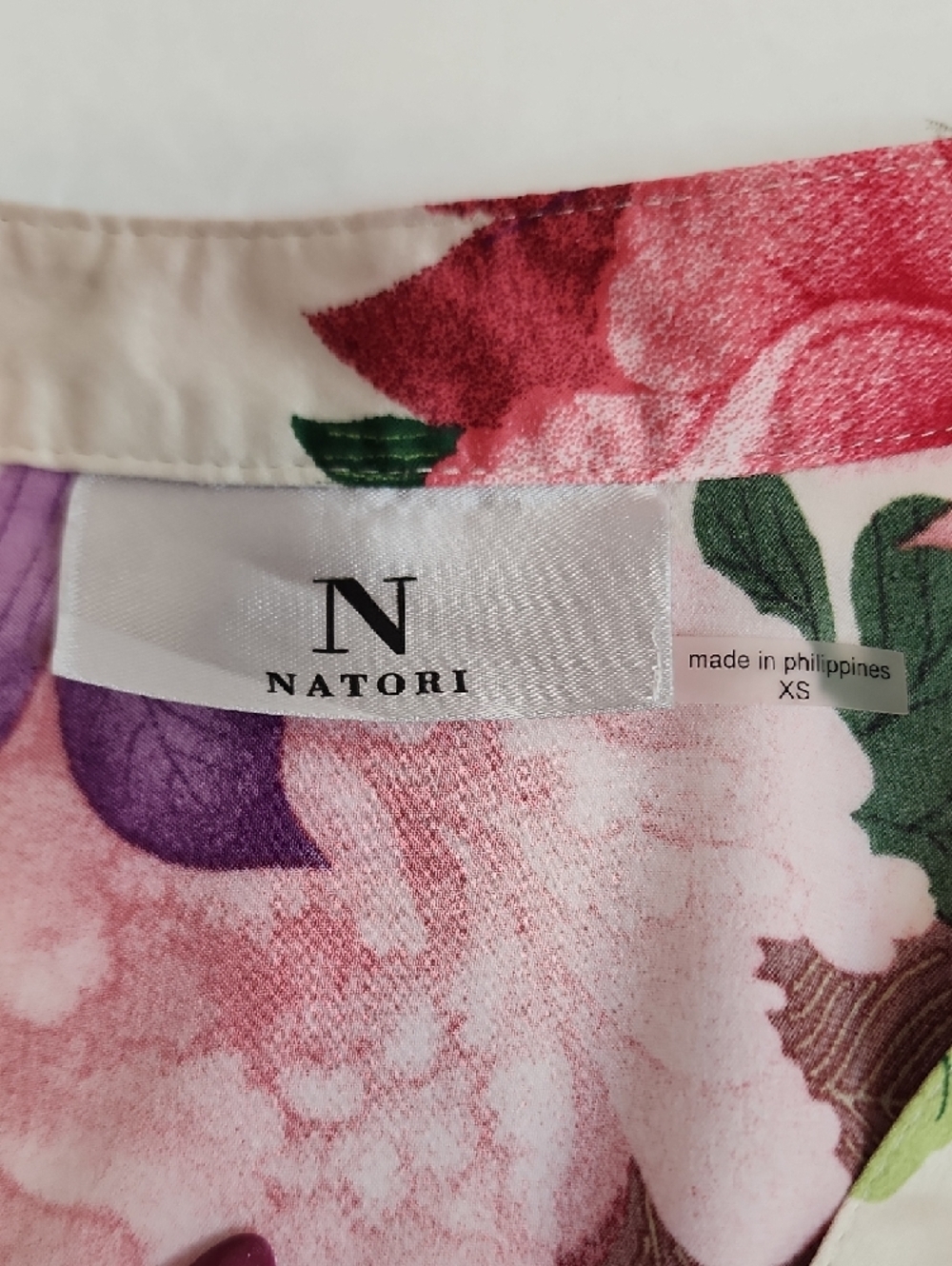 Natori Floral Satin Pajama Set 2 Piece Sleepwear Pink White XS - Picture 7 of 13